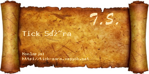 Tick Sára névjegykártya