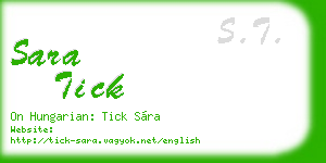 sara tick business card